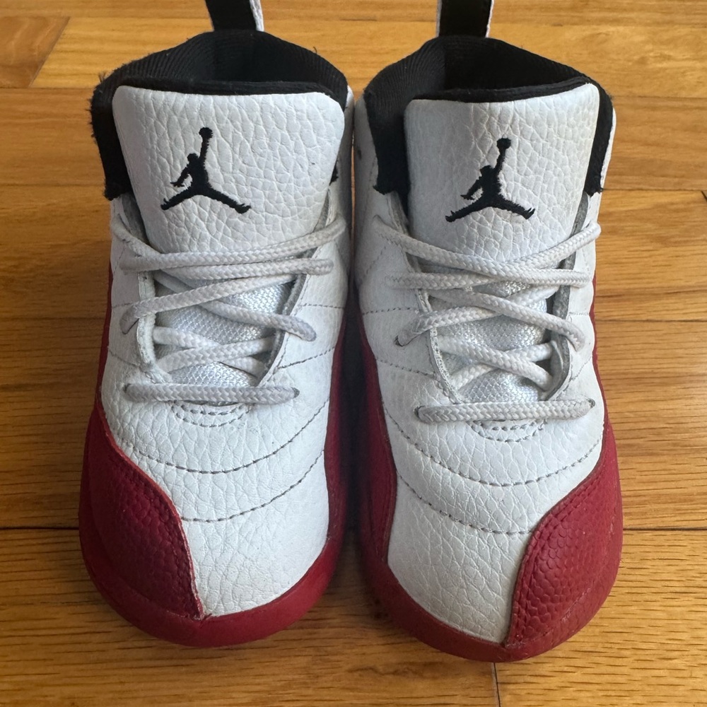 Kids White and Red Sneakers